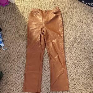 Steve Madden Brown Faux Leather Pants